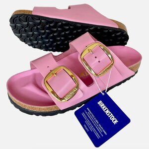 NEW! BIRKENSTOCKS ARIZONA BIG BUCKLE FONDANT PINK LEATHER SANDALS WOMENS 37 6 N